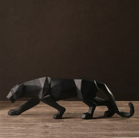 Modern Abstract Geometric Cougar / Panther Sculpture