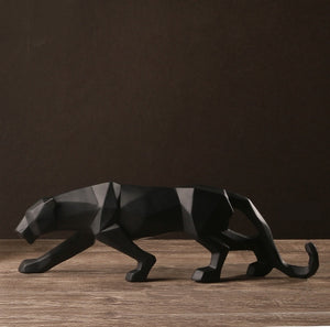 Modern Abstract Geometric Cougar / Panther Sculpture