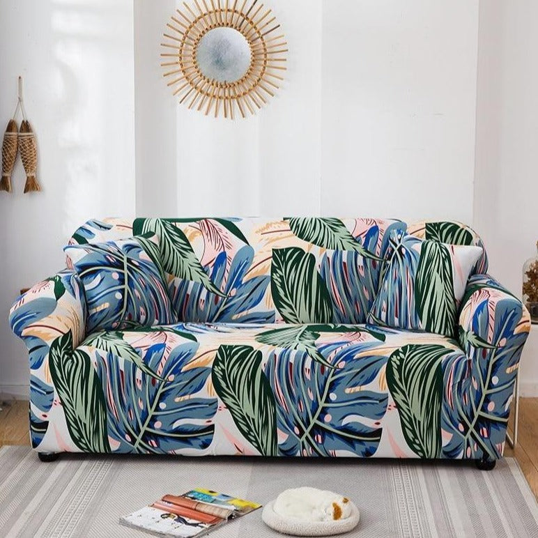 Colorful Tropical Palm Leaf Print Sofa Couch Cover