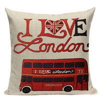 18" Love UK London Britain Print Throw Pillow Cover