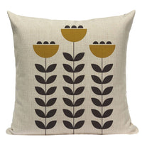 18" Simple Nordic Flower Print Throw Pillow Cover