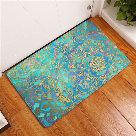 Multi-Color Bohemian Flower Print Door / Floor Mat