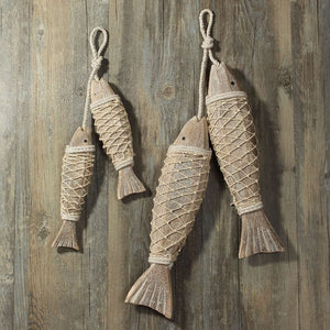 Decorative Nautical Rustic Hanging Wood Fish