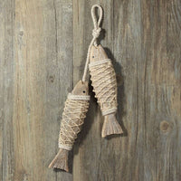 Decorative Nautical Rustic Hanging Wood Fish