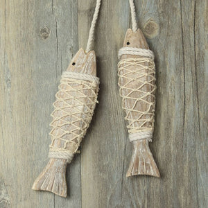 Decorative Nautical Rustic Hanging Wood Fish