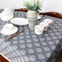 Lucky Tree Pattern Cotton Linen Tablecloth w/ Lace