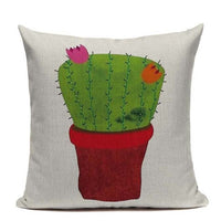 18" Multi-Color Cactus Print Throw Pillow Cover