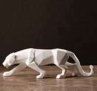 Modern Abstract Geometric Cougar / Panther Sculpture