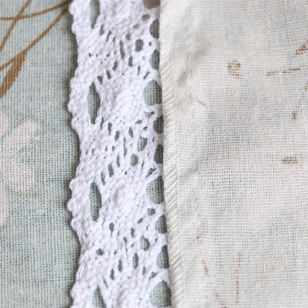 Elegant Sky Blue Floral Pattern Cotton Linen Tablecloth