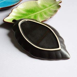 Ceramic Leaf-Shaped Jewelry / Snack Dish Tray