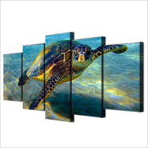 5-Piece Underwater Sea Turtle Canvas Wall Art
