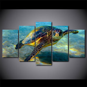 5-Piece Underwater Sea Turtle Canvas Wall Art
