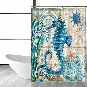 Mediterranean Sea Life Bathroom Shower Curtain