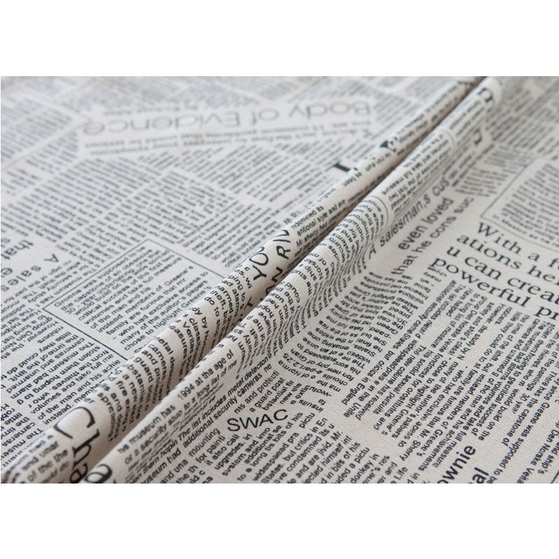 Retro Newspaper Print Cotton Linen Tablecloth