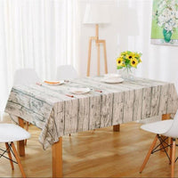 Rustic Wood Grain Pattern Cotton Linen Tablecloth