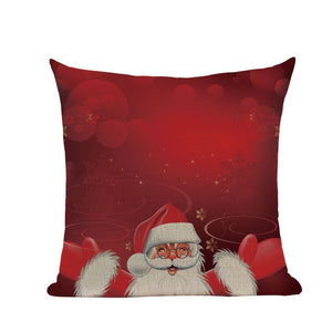 18" Red Santa Claus Print Throw Pillow Cover