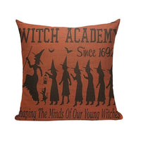18" Vintage Scary Halloween Print Throw Pillow Cover