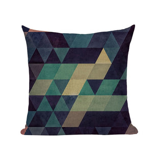 18" Multi-Color Rainbow Geometric Pattern Pillow Cover