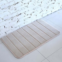 Striped Absorbent Memory Foam Bathroom / Floor Mat
