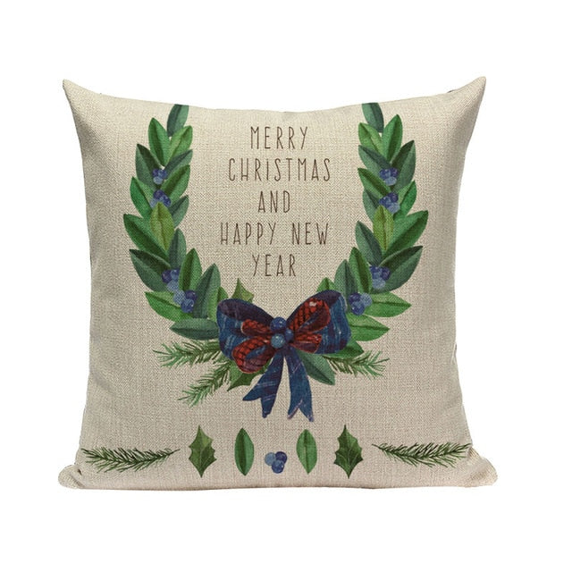 18" Christmas Heritage Print Throw Pillow Cover