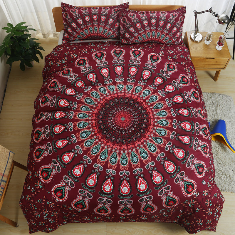 2/3-Piece Multi-Color Bohemian Mandala Duvet Cover Set