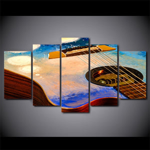 5-Piece Abstract Painted Guitar Canvas Wall Art