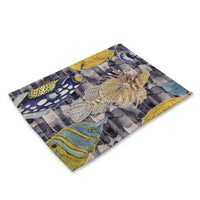 2-6 Piece Nautical Ocean Life Print Table Placemat Set