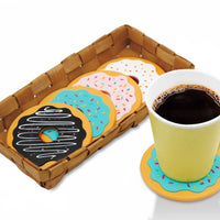 4-Piece Silicone Donut Drink Coaster Set