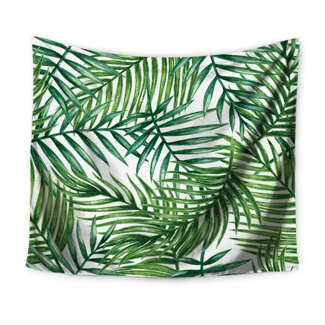 Tropical Palm Leaf Print Wall Tapestry