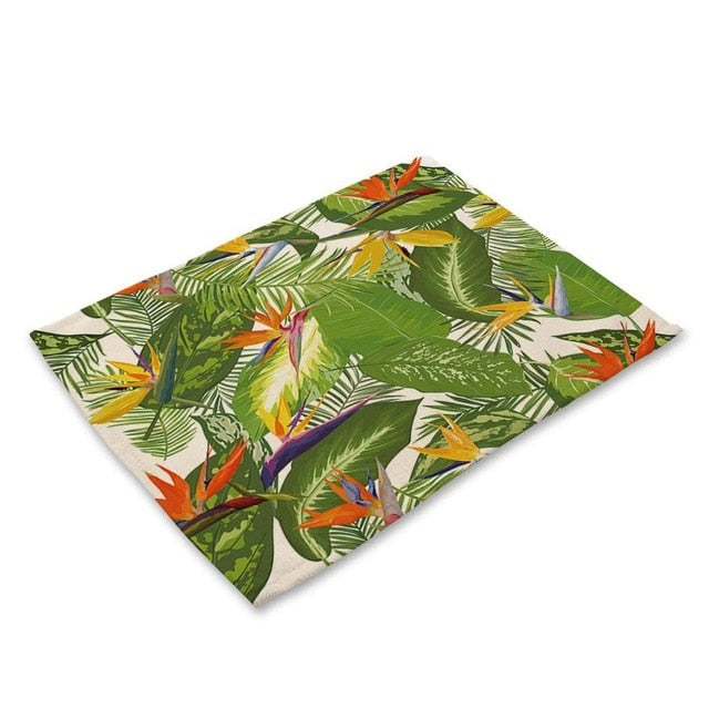 Floral Tropical Palm Leaf Print Table Placemat – Decorzee