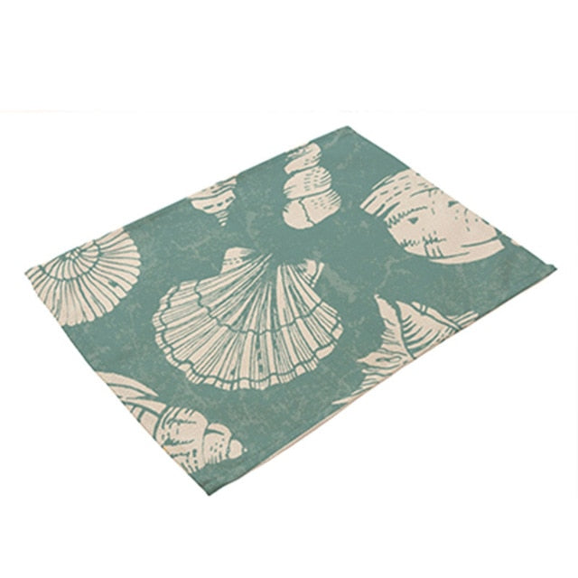 Ocean Sea Life Shell Print Table Placemat