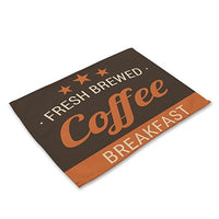 Brown / Teal Cafe Coffee Print Table Placemat