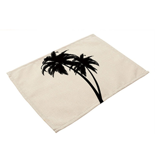 Multi-Color Tropical Palm Tree Print Table Placemat – Decorzee