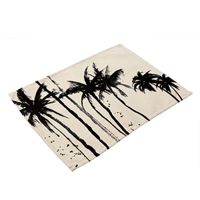 Multi-Color Tropical Palm Tree Print Table Placemat – Decorzee