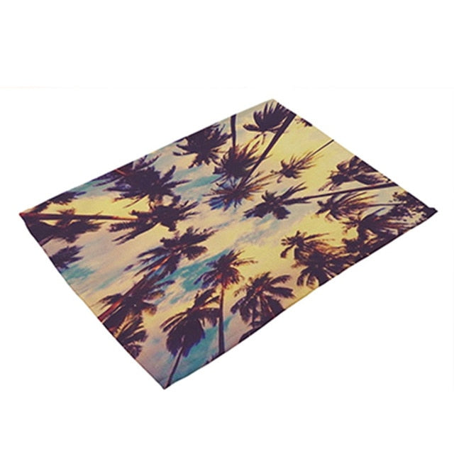 Multi-Color Tropical Palm Tree Print Table Placemat