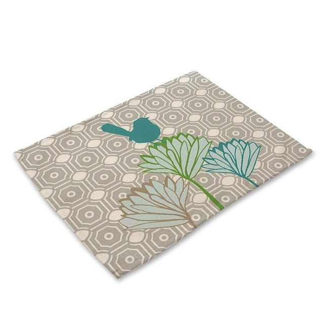 Contemporary Nordic Bird Print Table Placemat