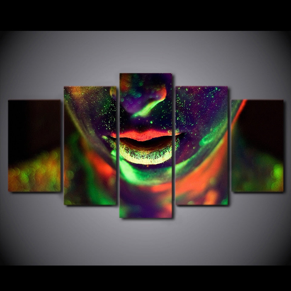 5-Piece Glowing Facial Body Paint Canvas Wall Art