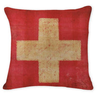 18" Vintage Country National Flag Print Throw Pillow Cover