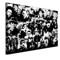 Black & White Canvas Hip-Hop Rap Collage Wall Art