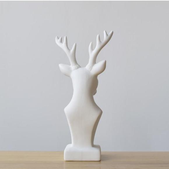 Ceramic Elk / Deer Head Sculpture Figurine
