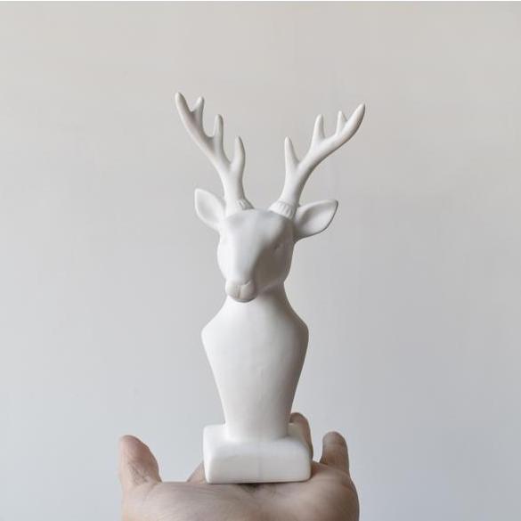 Ceramic Elk / Deer Head Sculpture Figurine