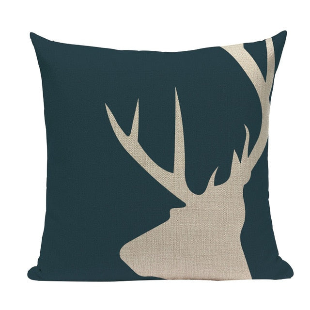 18" Simple Blue Nordic Love Print Throw Pillow Cover