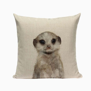 18" Cute Baby Animal Portrait Throw Pillow Cover