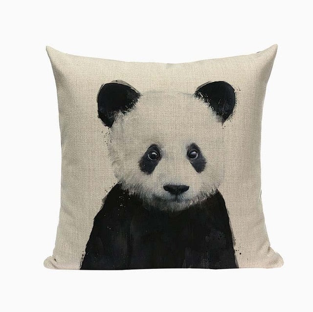 Throw Pillow Cushion Covers Front Giant Panda 4 View Months Ailuropoda  Melanoleuca Transportation Endangered Animals Wildlife Square Linen Pillow  Case