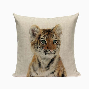 18" Cute Baby Animal Portrait Throw Pillow Cover