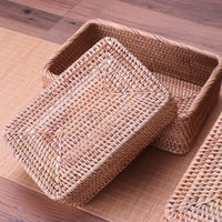Multi-Purpose Rectangle Wicker Rattan Storage Basket