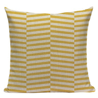 18" Yellow / Gray Geometric Pattern Throw Pillow Cover