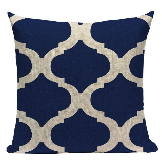 18" Navy Blue Marine Inspiration Throw Pillow Cover
