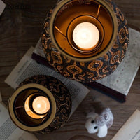 Vintage Moroccan-Style Metal Tealight Candle Holder