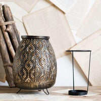 Vintage Moroccan-Style Metal Tealight Candle Holder